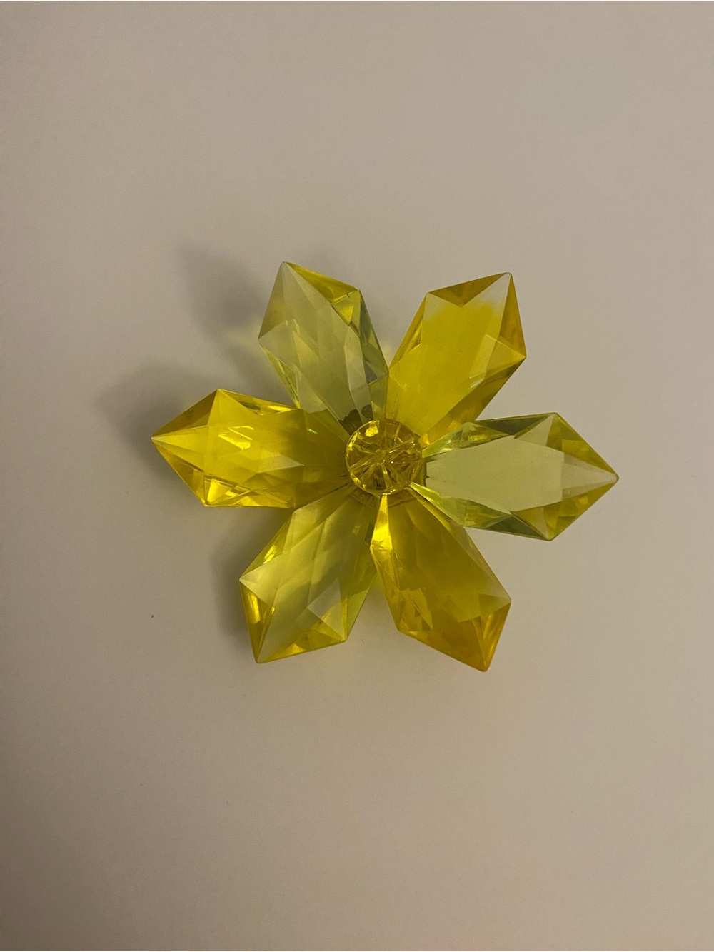 West Germany Lemon Yellow Flower Brooch